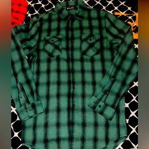 Vintage designer flannel Green checkered lumberjack